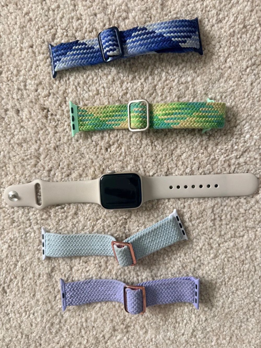 Apple Watch SE 40mm with Sandstone Band & FOUR Adjustable Fabric Bands